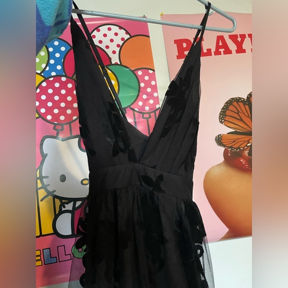 TULLE V NECK MAXI DRESS - Picture 1 of 4